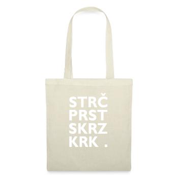 Strč Prst Skrz Krk - Tschechischer Zungenbrecher - Stoffbeutel - Natur - Vorne