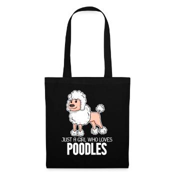 Pudel Hund - Stoffbeutel - Schwarz - Vorne