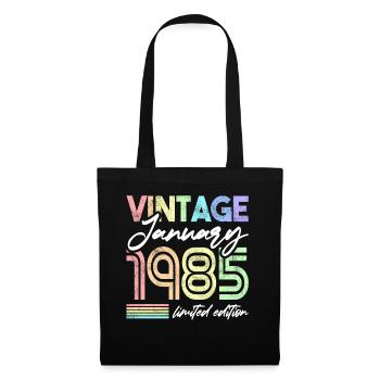 37th Birthday Retro Vintage Unicorn January 1985 - Tote Bag - black - Front