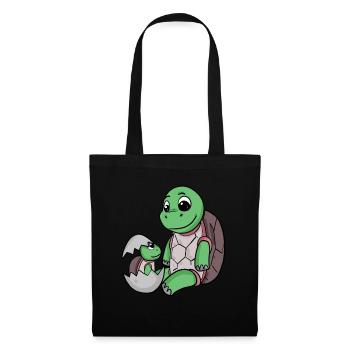 Turtle with Baby Turtle - Tote Bag - black - Front