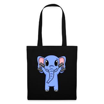 Elephant Fitness Motivation Gym Cadeau - Sac en tissu - noir - Devant