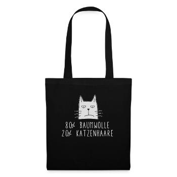 Katzenhaare - Katzen Allergie 80% Baumwolle 20% - Stoffbeutel - Schwarz - Vorne