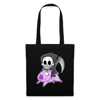 Faucheuse et Cochon - Sac en tissu - noir - Devant