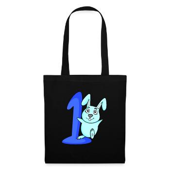 1 Jahr alt 1 Geburtstag Geschenk - Stoffbeutel - Schwarz - Vorne