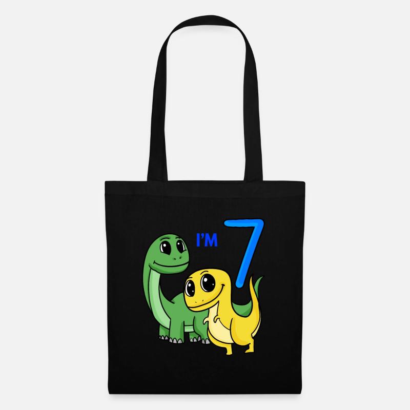 7. Geburtstag Junge - 7 Jahre Geschenk - Stoffbeutel - Schwarz