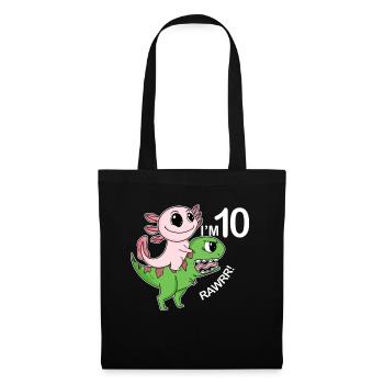 10. Geburtstag Motiv - 10 Jahre Geschenk - Stoffbeutel - Schwarz - Vorne