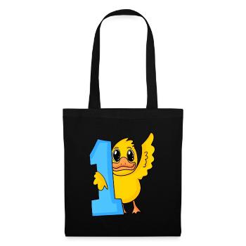 1 an - Inscription à l’école - Motif canard - Sac en tissu - noir - Devant