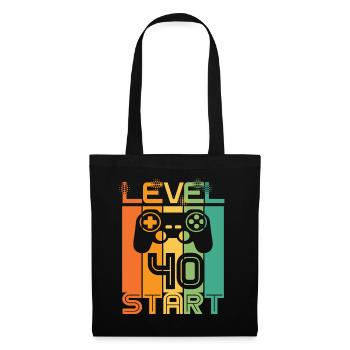 40e anniversaire Niveau 40 Début conception de jeux vidéo - Sac en tissu - noir - Devant