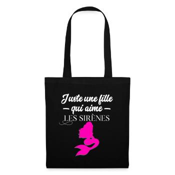 Juste une fille qui aime les sirènes - Sac en tissu - noir - Devant