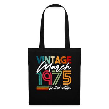 Vintage born March 1975 Birthday March 1975 - Tote Bag - black - Front