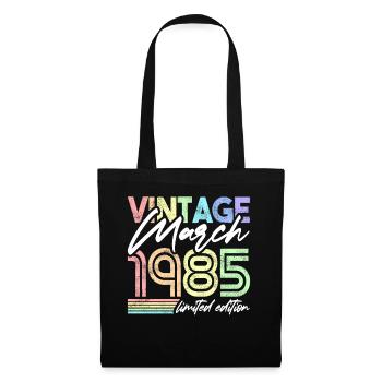 Vintage Mars 1985 Birthday Design pour Femmes - Sac en tissu - noir - Devant
