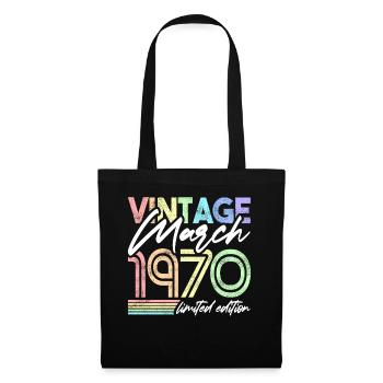 Vintage Mars 1970 Birthday Design pour femmes - Sac en tissu - noir - Devant