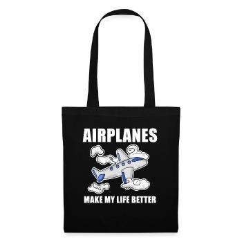 Avion - Sac en tissu - noir - Devant