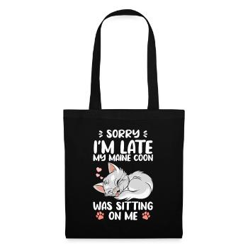 Maine Coon Sitting On Me Cats Purr Fluffy - Tote Bag - black - Front