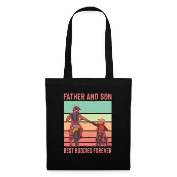 Father And Son Best Buddies Forever Motocross Bike - Stoffbeutel - Schwarz - Vorne