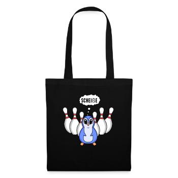 Kegel Pinguin Bowling - Stoffbeutel - Schwarz - Vorne