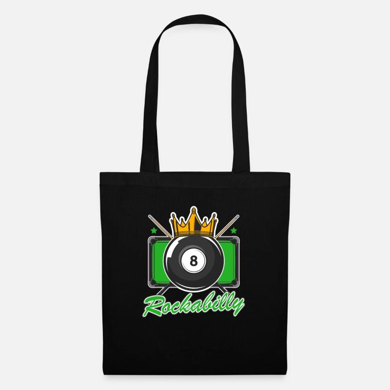 Rockabilly 50er Jahre Billard Spieler - Stoffbeutel - Schwarz