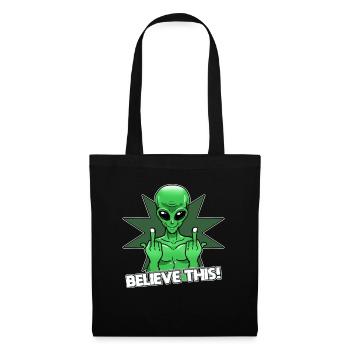 Doigt d’honneur extraterrestre Croyez-le - Sac en tissu - noir - Devant