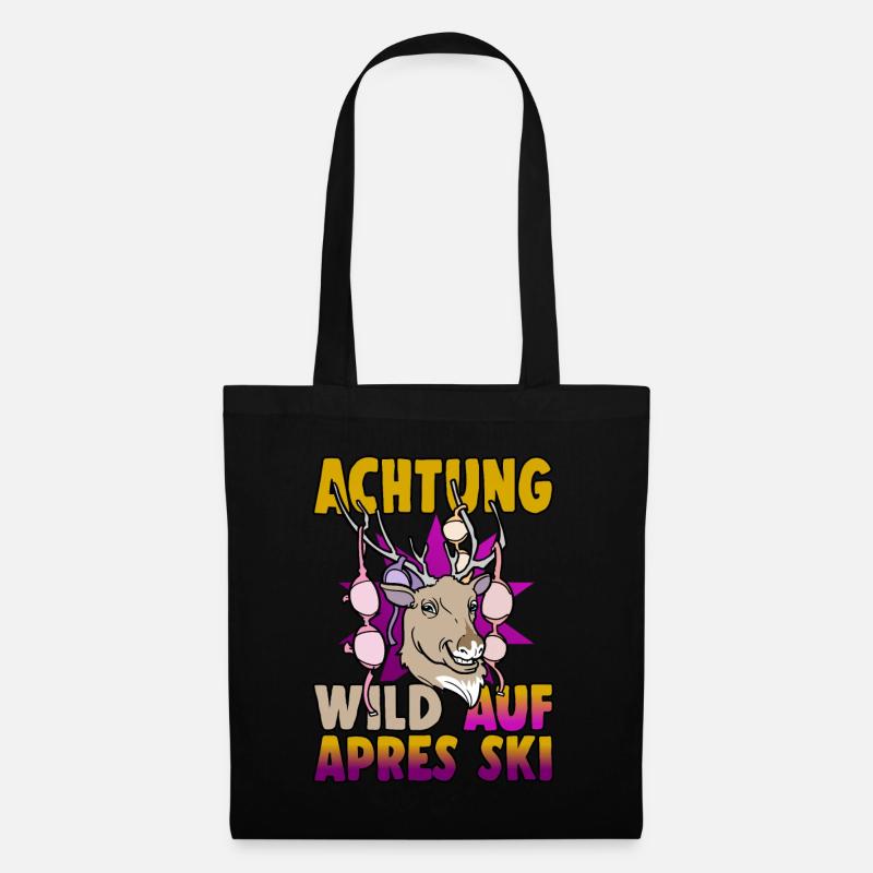 Achtung Wild Auf Apres Ski Hirsch - Stoffbeutel - Schwarz