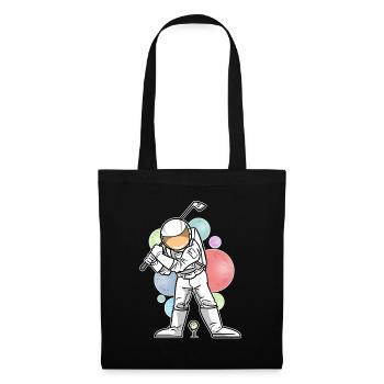 Astronaut Golf Golfer - Stoffbeutel - Schwarz - Vorne