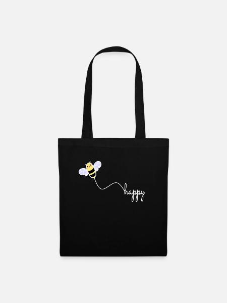 BEE HAPPY - Happy Protection de l’environnement BEE Wordplay - Sac en tissu - noir