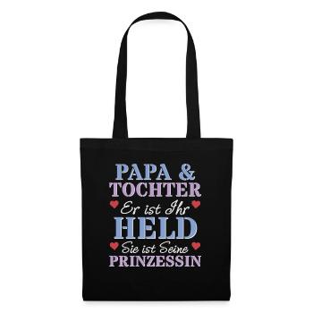 Vater Tochter Held Prinzessin Herz Werdender Papa - Stoffbeutel - Schwarz - Vorne
