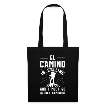 El Camino Is Calling Camino De Santiago - Stoffbeutel - Schwarz - Vorne