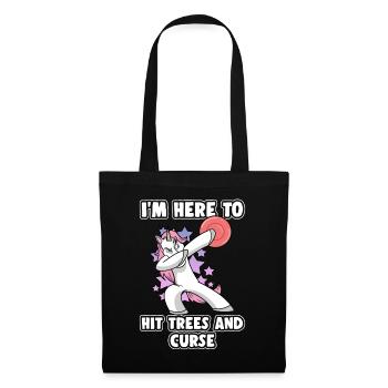 Dabbing Unicorn Disc Golf Je suis là pour frapper les arbres - Sac en tissu - noir - Devant