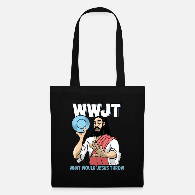 Jesus Christ Disc Golf What Would Jesus Throw - Stoffbeutel - Schwarz