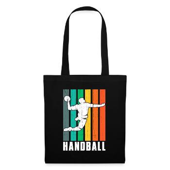 Handball Handballer Retro - Stoffbeutel - Schwarz - Vorne