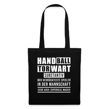 Handball Torwart Der Verrückteste Handballer - Stoffbeutel - Schwarz - Vorne