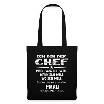 ich bin der chef - Stoffbeutel - Schwarz - Vorne