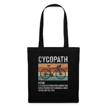 Cycopath Vintage Fahrradfahrer Fahrrad Geschenk - Stoffbeutel - Schwarz - Vorne