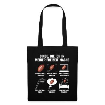 American Football Fan Freizeit Lustig Football - Stoffbeutel - Schwarz - Vorne