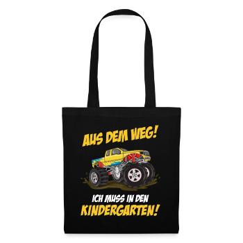 Kindergarten Jungen Monstertruck - Stoffbeutel - Schwarz - Vorne
