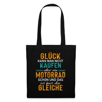 Glück Kaufen Motorrad Gleiche Motorradfahrer Biker - Stoffbeutel - Schwarz - Vorne