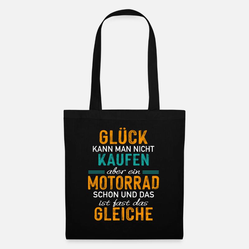 Glück Kaufen Motorrad Gleiche Motorradfahrer Biker - Stoffbeutel - Schwarz