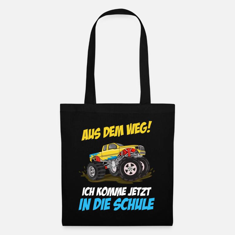 Schulkind Schulanfang Einschulung Monstertruck - Stoffbeutel - Schwarz