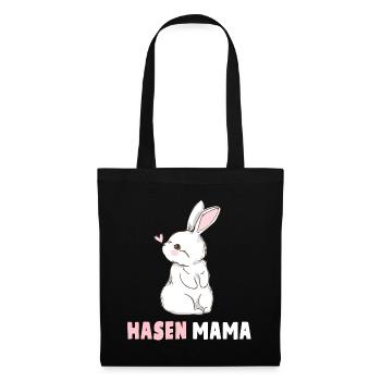 Hasen Mama Ostern Süßes Kaninchen Hasenmama - Stoffbeutel - Schwarz - Vorne
