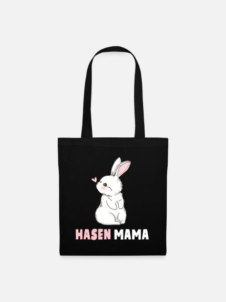 Hasen Mama Ostern Süßes Kaninchen Hasenmama - Stoffbeutel - Schwarz