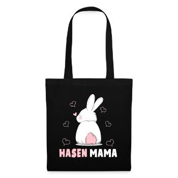 Hasen Mama Süßes Häschen Ostern Hasenmama - Stoffbeutel - Schwarz - Vorne