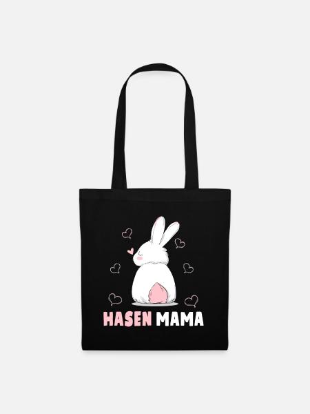 Hasen Mama Süßes Häschen Ostern Hasenmama - Stoffbeutel - Schwarz