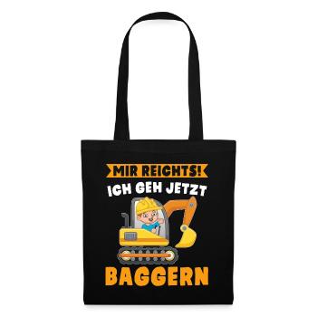 Baggern Lustiger Spruch Jungen Bagger - Stoffbeutel - Schwarz - Vorne