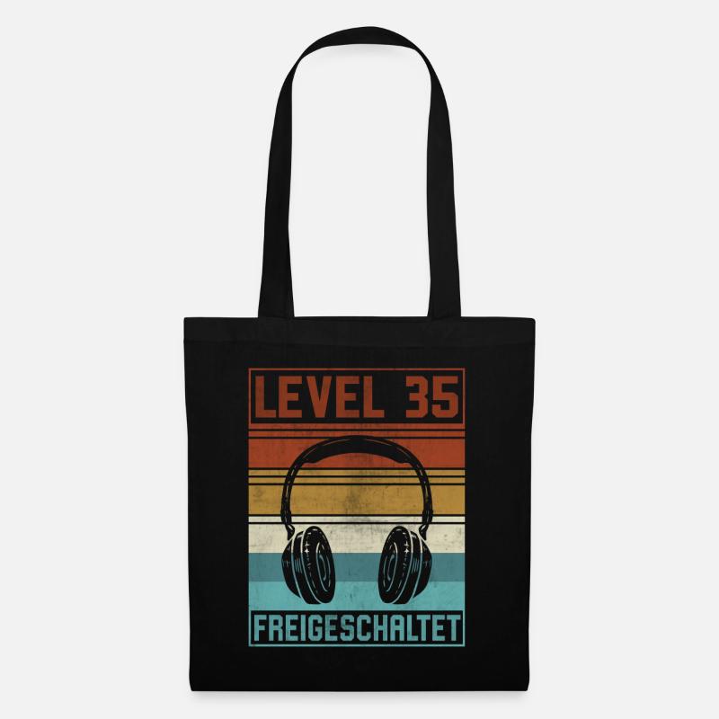 35. Geburtstag Mann Gamer Level 35 Jahre - Stoffbeutel - Schwarz