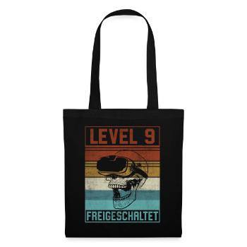 Level 9 Jahre Junge Gamer 9. Geburtstag - Stoffbeutel - Schwarz - Vorne