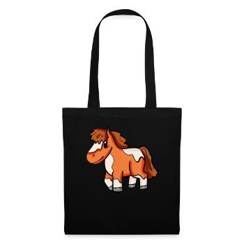 Cheval poney Shetland - Sac en tissu - noir - Devant
