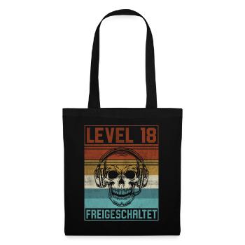 18. Geburtstag Gamer Level 18 Jahre - Stoffbeutel - Schwarz - Vorne