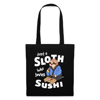 Just a sloth who loves sushi - Faultier Nigiri - Tote Bag - black - Front