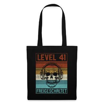 41. Geburtstag Gamer Level 41 Jahre - Stoffbeutel - Schwarz - Vorne