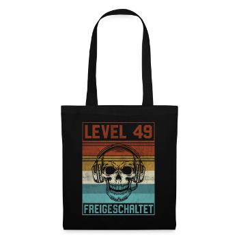 49. Geburtstag Gamer Level 49 Jahre - Stoffbeutel - Schwarz - Vorne